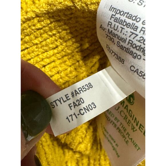 J Crew Women’s Sweater Pullover Mustard Yellow Tipped Beach Long sleeve Knit Med - Picture 5 of 9
